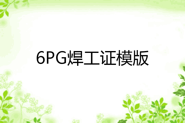 6PG焊工证模版