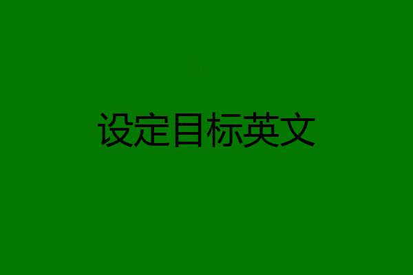 设定目标英文