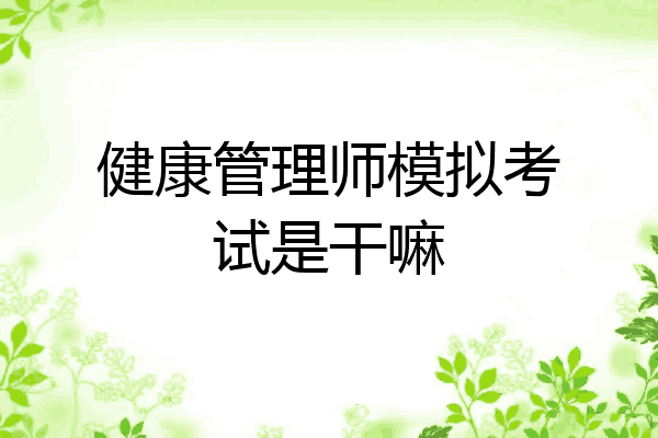 健康管理师模拟考试是干嘛