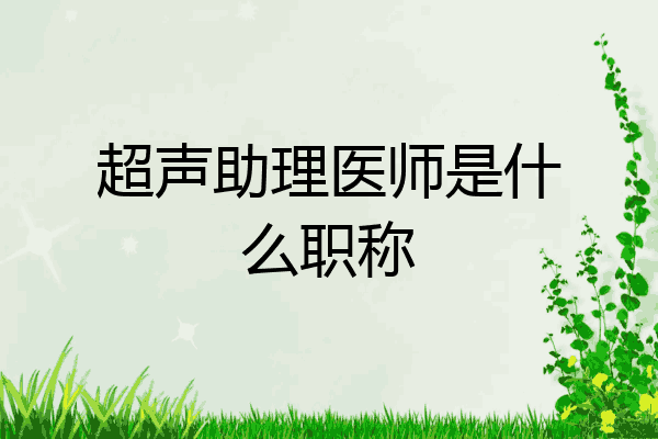 超声助理医师是什么职称