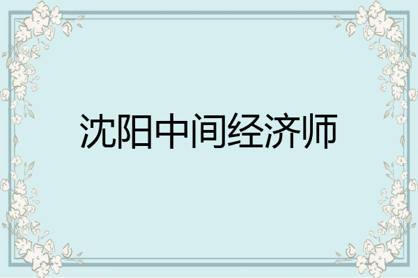 沈阳中间经济师
