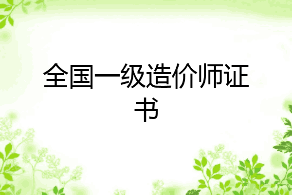 全国一级造价师证书