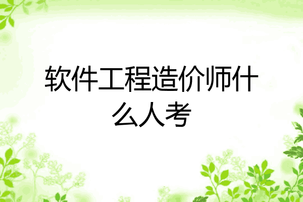 软件工程造价师什么人考