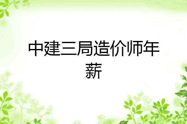 中建三局造价师年薪