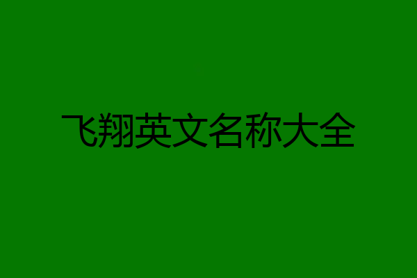 飞翔英文名称大全