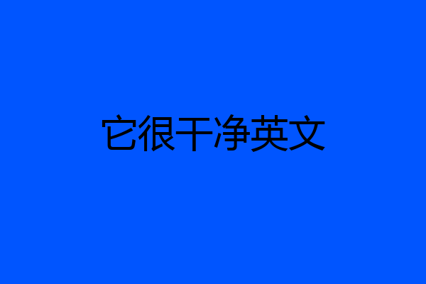 它很干净英文