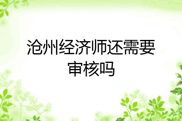 沧州经济师还需要审核吗