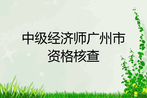 中级经济师广州市资格核查