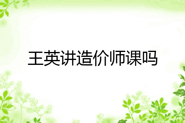 王英讲造价师课吗