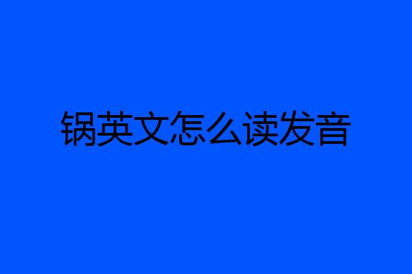锅英文怎么读发音