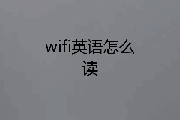 wifi英语怎么读