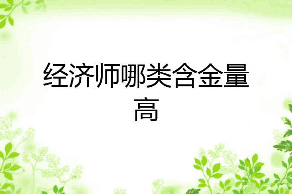 经济师哪类含金量高
