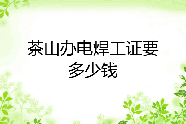 茶山办电焊工证要多少钱