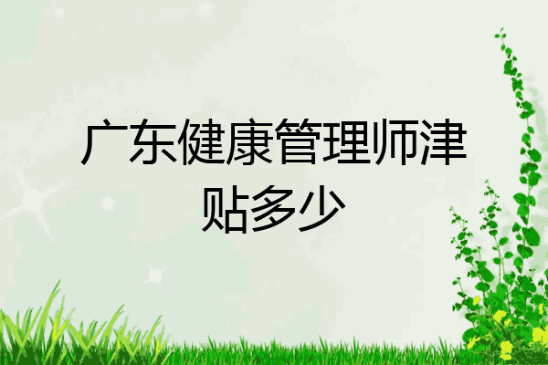 广东健康管理师津贴多少