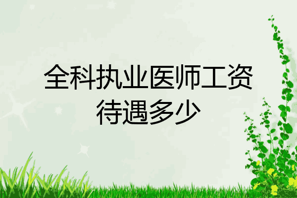 全科执业医师工资待遇多少