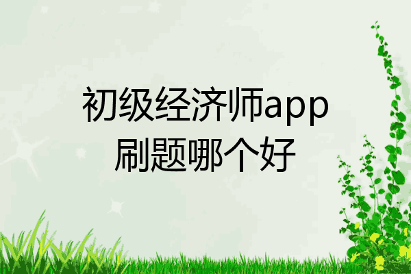 初级经济师app刷题哪个好