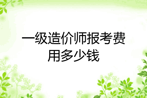 一级造价师报考费用多少钱