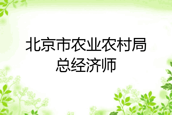 北京市农业农村局总经济师
