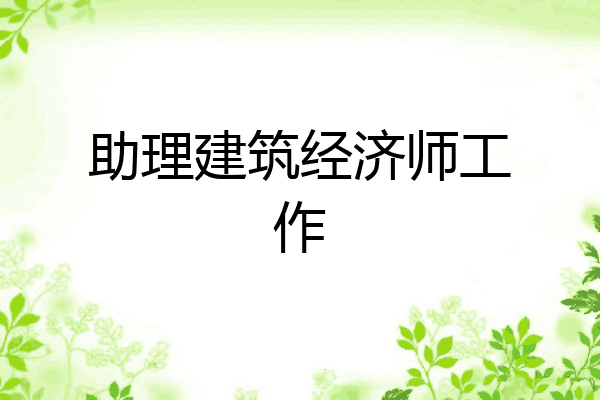 助理建筑经济师工作