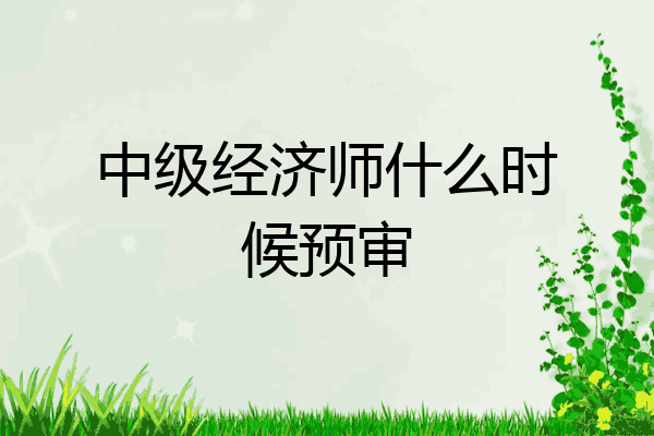 中级经济师什么时候预审