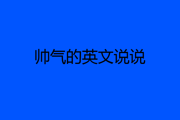 帅气的英文说说
