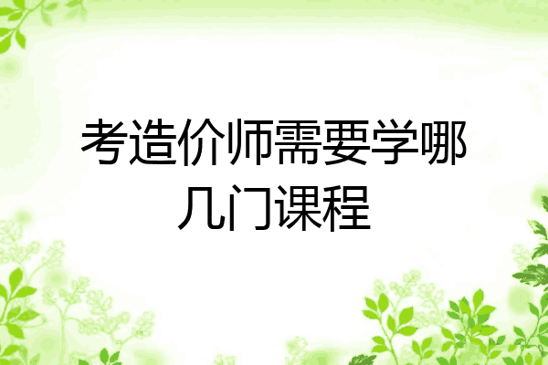 考造价师需要学哪几门课程
