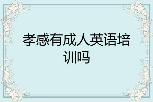 孝感有成人英语培训吗