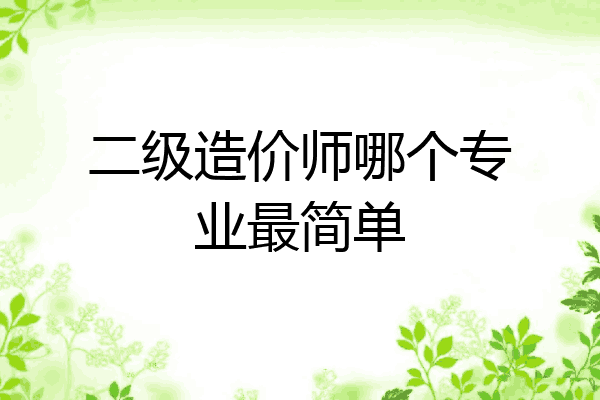 二级造价师哪个专业最简单