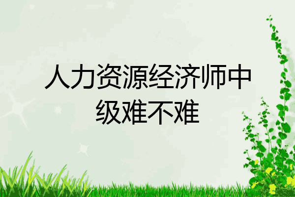 人力资源经济师中级难不难
