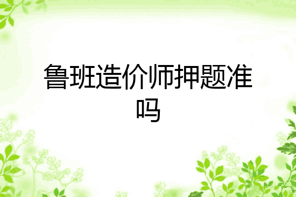 鲁班造价师押题准吗