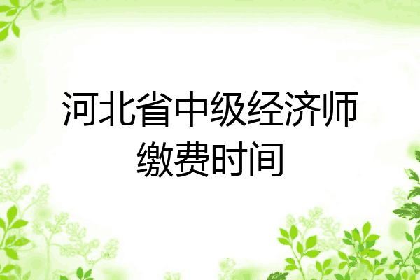 河北省中级经济师缴费时间