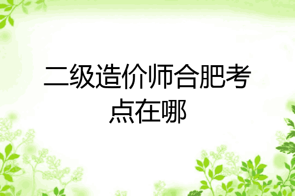 二级造价师合肥考点在哪
