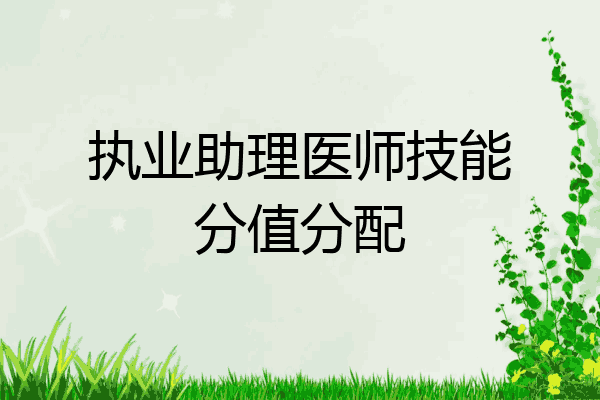 执业助理医师技能分值分配