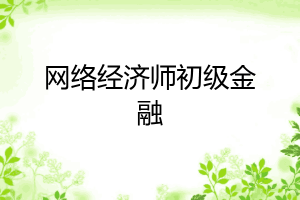 网络经济师初级金融