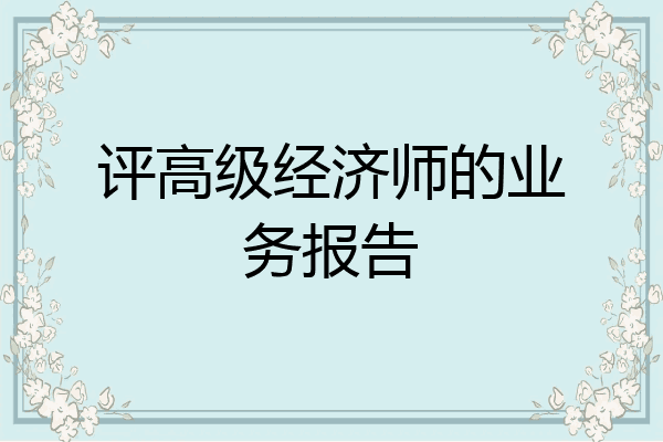 评高级经济师的业务报告
