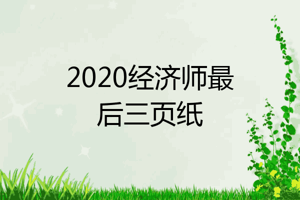 2020经济师最后三页纸