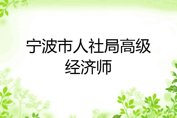宁波市人社局高级经济师