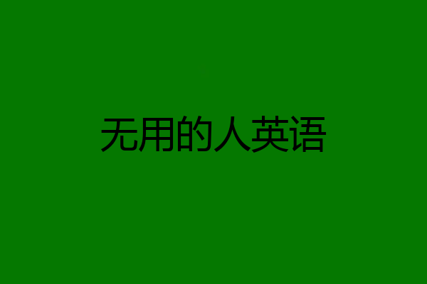 无用的人英语