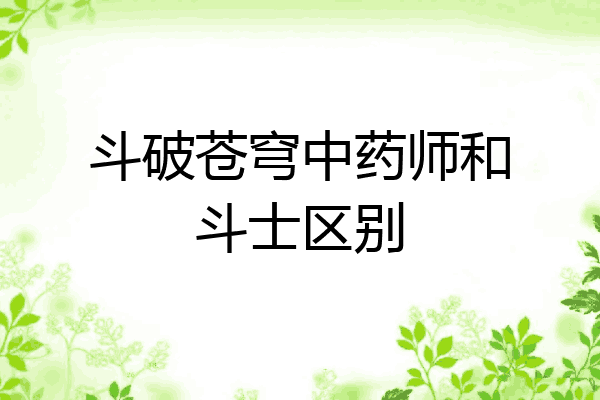 斗破苍穹中药师和斗士区别