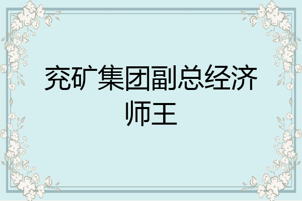 兖矿集团副总经济师王