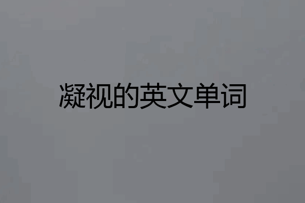 凝视的英文单词