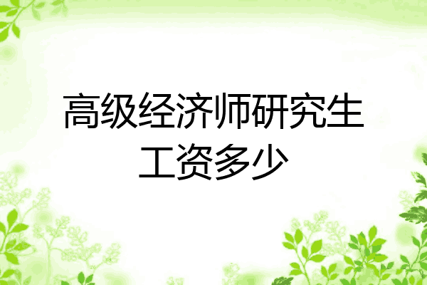 高级经济师研究生工资多少