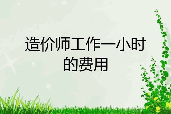 造价师工作一小时的费用