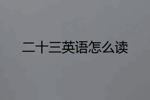 二十三英语怎么读