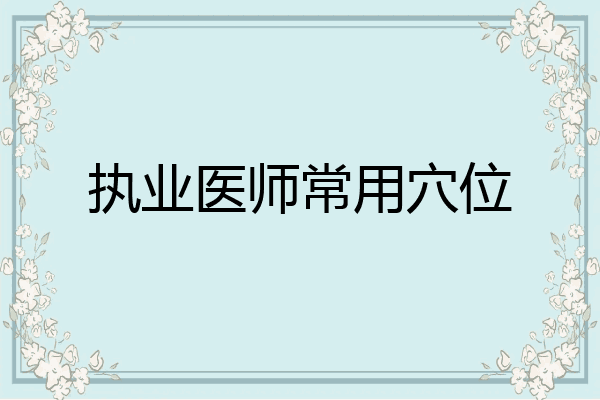 执业医师常用穴位