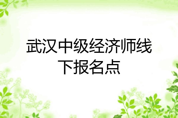 武汉中级经济师线下报名点