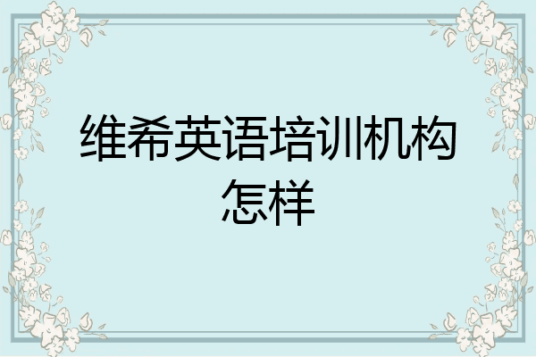 维希英语培训机构怎样