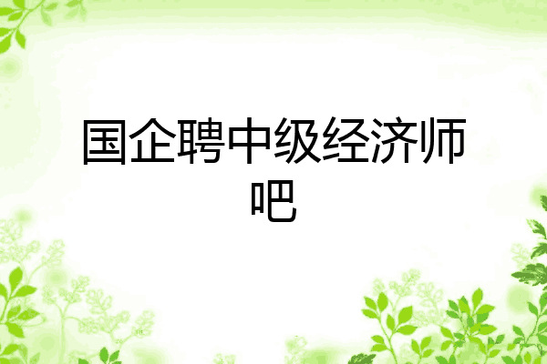 国企聘中级经济师吧