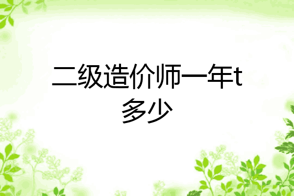 二级造价师一年t多少