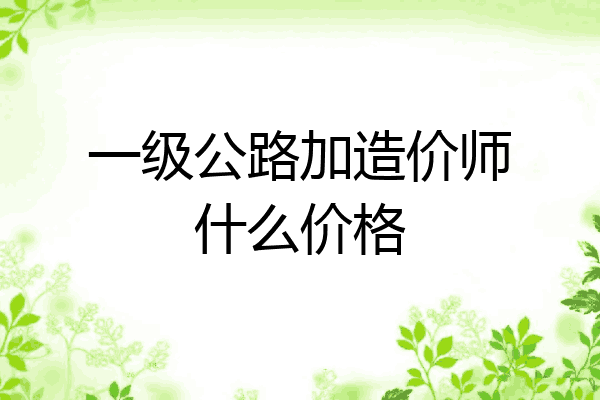一级公路加造价师什么价格